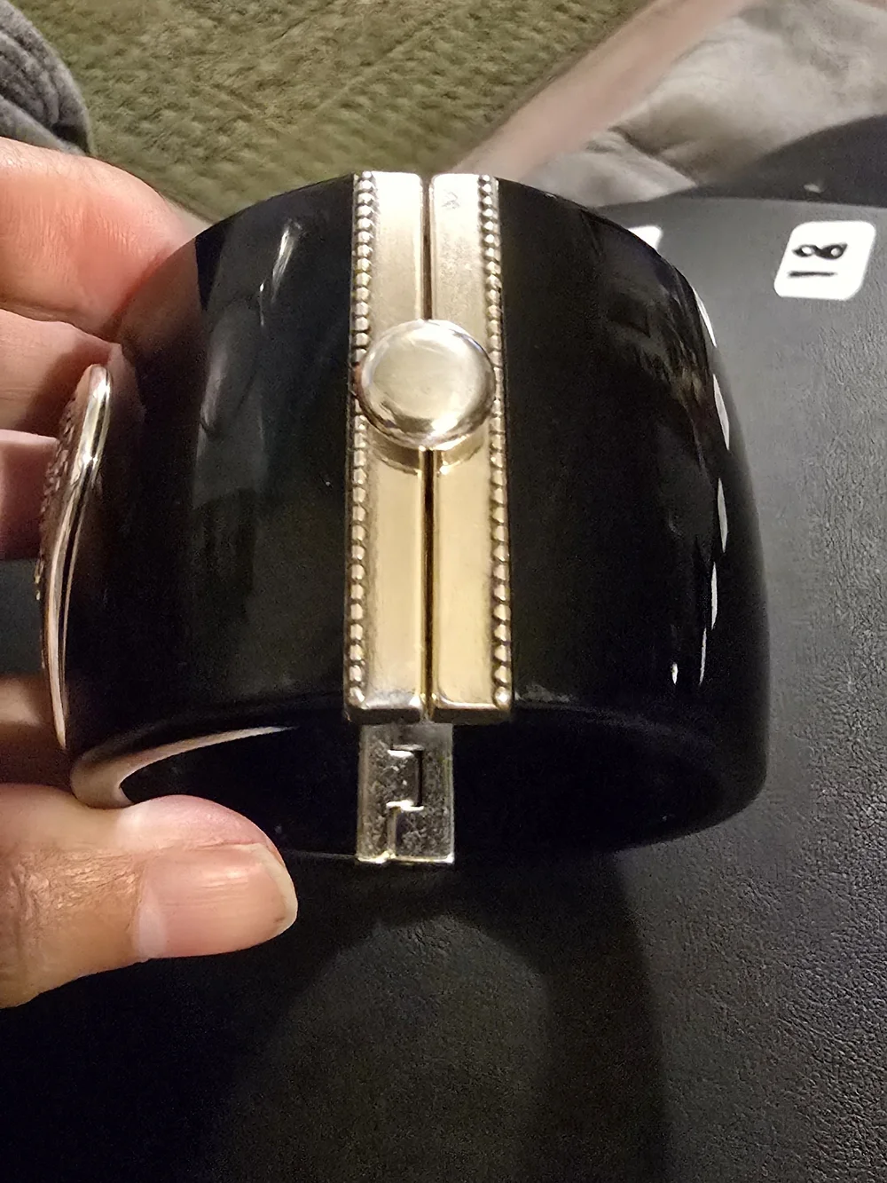 Brighton Antiquity Wide Hinged Bangle Bracelet.